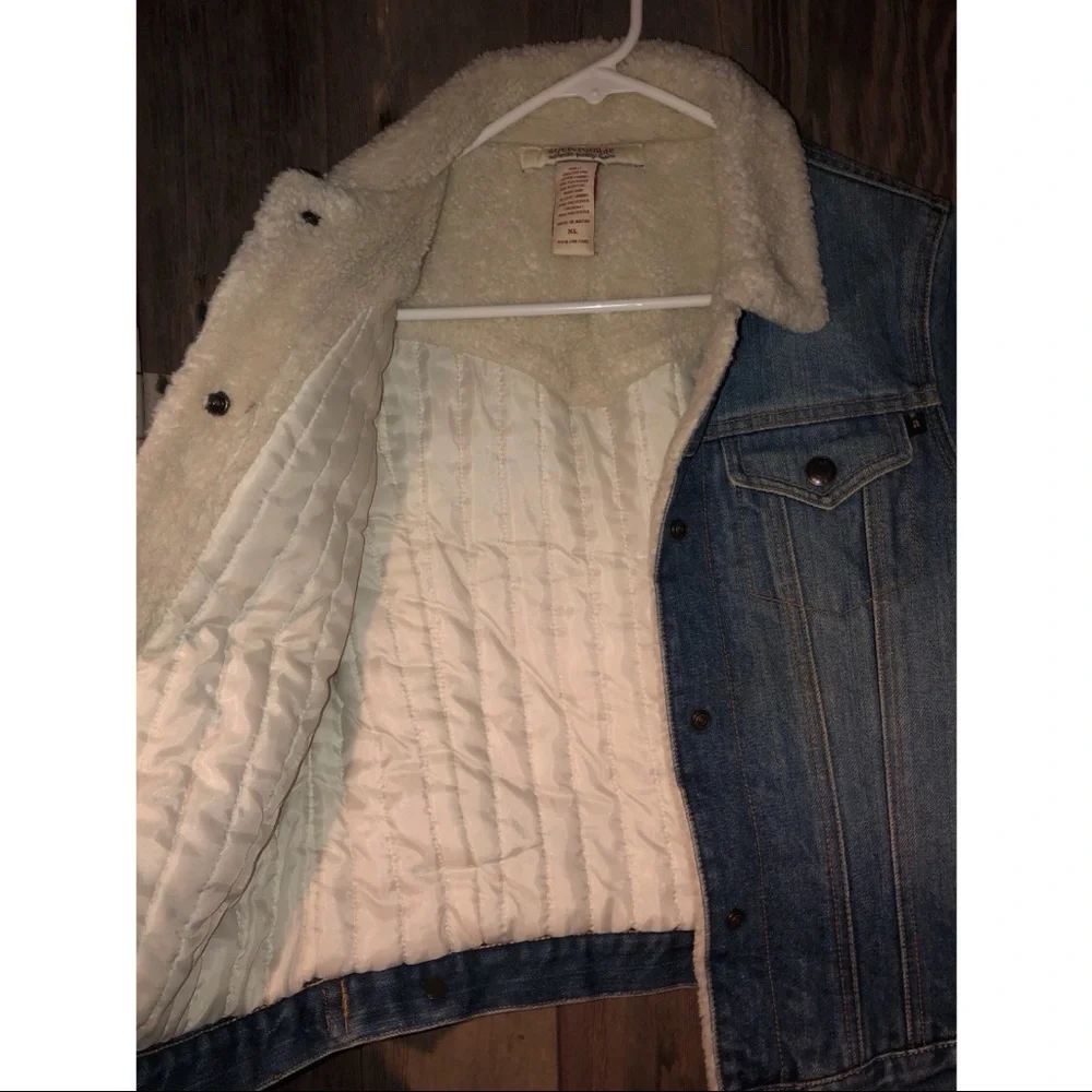 Fisherman Core Abercrombie Denim and Sherpa Jacket Denim Sherpa J…